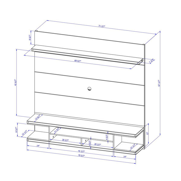 Oliver Lemington Floating Entertainment Center for TVs up to 60